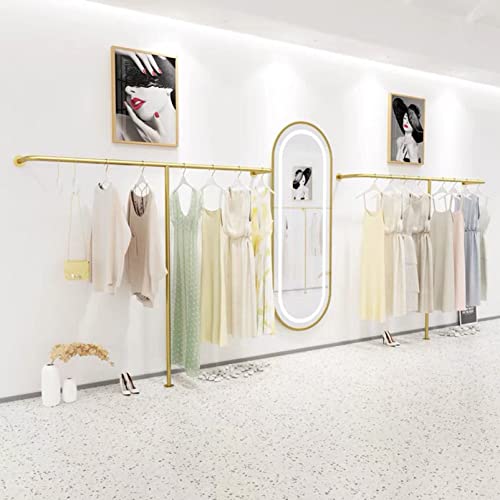 Tringle de magasin de vêtements dorée pour concept store chic