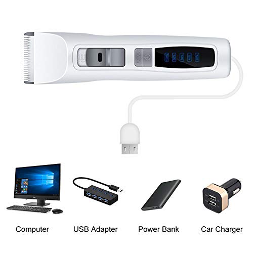 Tondeuse chat et chien sans fil avec écran LED et charge USB - 5