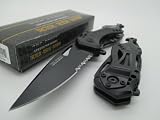 TAC-FORCE Assisted Opening Linerlock Belt Clip Black A/O Speed Rescue Knife