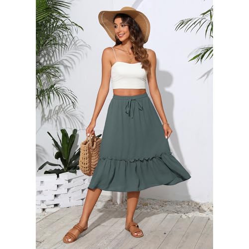 Image of Witsmile High Waist Tiered Skirts for Women Flowy Skirts for Women Long Length with Pockets 2026 Fashion Trendy