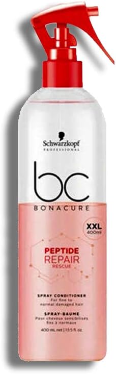 Schwarzkopf BC Bonacure Peptide Repair Rescue Spray Conditioner for Fine to Normal Damaged Hair, 400ml/13.5oz