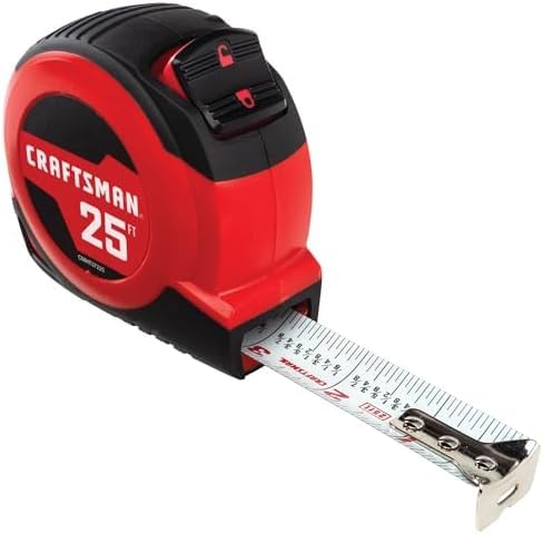 Image of CRAFTSMAN 25-Ft Tape Measure with Fraction Markings,Retractable,Self-Locking Blade (CMHT37225),(Pack of 6)