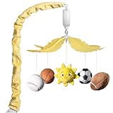 FEISIKE Baby Crib Mobile with 35 Lullabies, 3 Modes Rotation & Music, Soother Toy Adjustable Volume, Sport-Themed Nursery Decor Musical Mobile for Crib or Bassinet