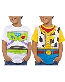 Disney Toy Story Boys Shirts - 2 Pack Buzz Lightyear Woody Rex Long & Short Sleeve Boys Graphic Tees for Toddler Kids (2T-7), Size 3T, Woddy/Buzz Toy Story