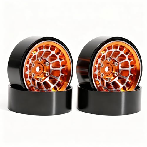 DUSTAIL 1.3” Aluminum Beadlock Wheels, -4.53mm Offset CNC 7 mm Hex Rims for 1/18 1/24 RC Crawler TRX4M, Axial SCX24 AX24, Redcat Ascent-18, FMS...