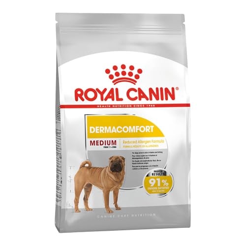 ROYAL CANIN DERMACOMFORT MEDIUM Trockennahrung für Hunde – 3 kg | Royal Canin | Alleinfuttermittel | Zur Unterstützung der normalen Hautfunktion