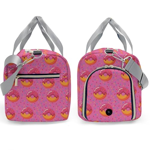 Personalized Duffel Bag Pink Donuts Customized Multi-Function Travel Bag Gym Sports Bag Dance Bag Women Men Carry On Weekend Bags3