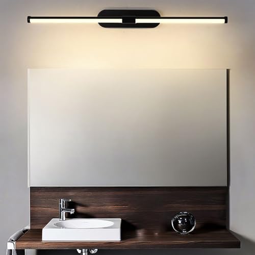 Apliques de pared LED para baño IP44 negro de 60cm con luz blanca 7