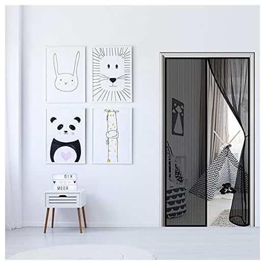 WEIZON Magnet Fly Screen Door, 90 x 230 cm,Aimants Ultra Seal, Fermeture Automatique, Montage Facile, pour Porte d Entrée Intérieur/Patio/Coulissante(Noir)