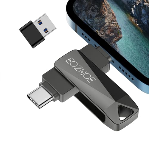 EOZNOE Memoria USB 128GB para iPhone/iPad/Android/portátil/PC,3 en 1 Pendrive para iPhone Memoria Externa Almacena más Fotos y Vídeos Sin Aplicación
