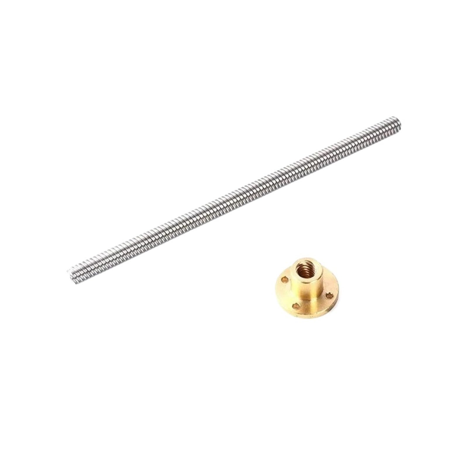 Metal Ball Screw nut T14 Lead Screw T14 Trapezoidal Rod Screw with Brass Nut Pitch 3mm Lead 3mm Stainless Steel 100mm-550mm(450mm)