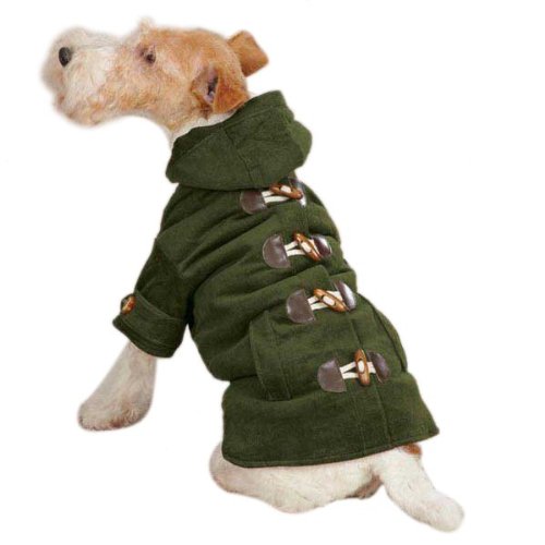 East Side Collection ZM3868 10 74 Corduroy Toggle Coat for Dogs, X-Small, , Chive