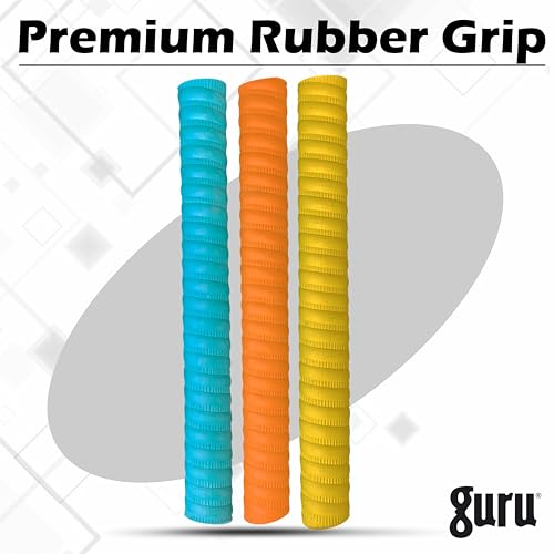 Image of Guru Premium Coil Cricket Bat Grips, 6 Pieces Set of Rubber Grips for Bat (Multicolor)