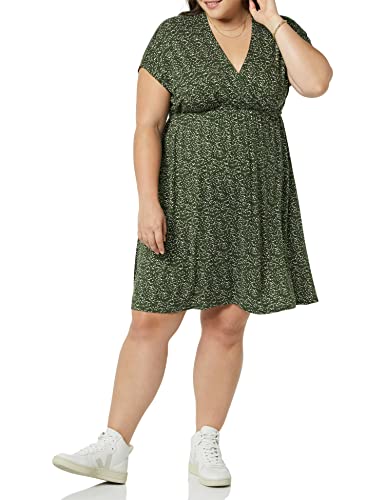 Image of Amazon Essentials Women's V Neck Elastic Waist Surplice Dress (Available in Plus Size)