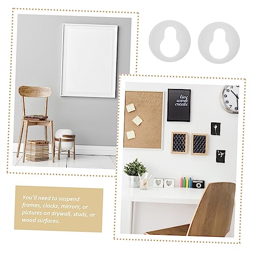 Image of STOBOK Removable Picture Hangers 50pcs Round Keyhole Hangers Keyhole Hook for Wall Decor Artwork and Photos