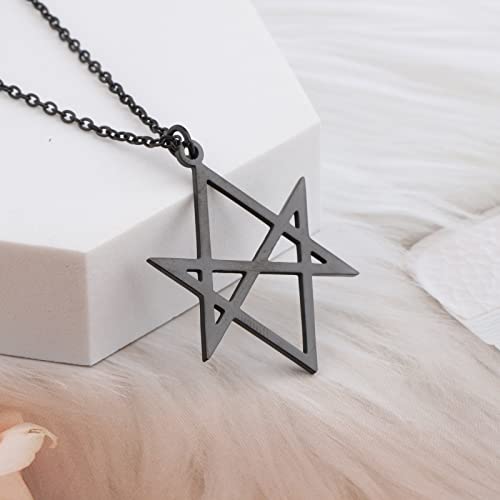 CENWA Unicursal Hexagram Symbol Necklace Stainless Steel Jewelry Unicursal Hexagram Necklace3
