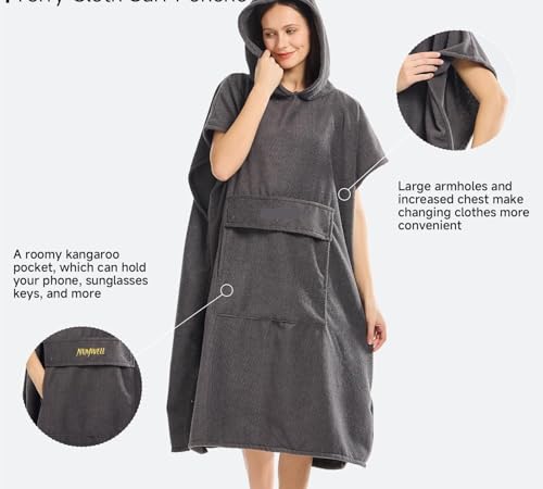 Poncho de bain adulte serviette poche absorbant et compact - 5