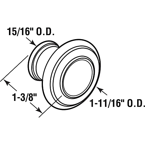 Prime-Line N 7372 Bi-Fold Door Knob, 1-11/16 in. Outside Diameter, Diecast, Satin Nickel Plated (Single Pack) by PRIME-LINE - Used condition - Image 2