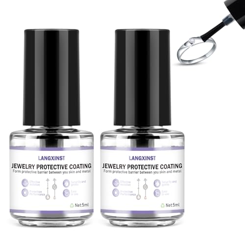 LANGXINST 10ml Jewelry Protective Coating,Jewelry Sealant, Clear Invisible Long-Lasting Protection Forms a Protective Barrier Between Skin and Metal Suitable for Earrings, Rings, and Bracelets