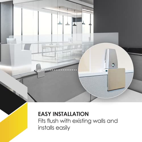 Obex 12" Frosted Acrylic Cubicle Mounted Privacy Panel With Small Brackets, Aluminum Frame, 12" X 72" #TOP4