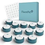 FluentPet Speak Up Dog Buttons for Communication, (12 Recordable Buttons) with Pre-Installed Batteries, Clearer Upward-Facing Sound, Training Buzzer for Dogs & Cats, Talking Pet Buttons for Training