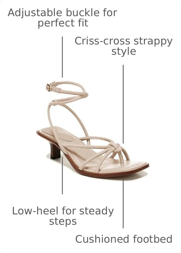 Image of Coutgo Womens Strappy Heels Sandals Thong Gladiator Square Open Toe Low Kitten Heeled Criss Cross Ankle Strap Summer Dress Wedding Shoes