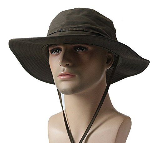 YYGIFT Unisex-Sonnenschutz mit breiter Krempe, faltbar, für Angeln, Wandern, Jagd, Outdoor-Hüte, LSF 50+, Herren Damen, armee-grün