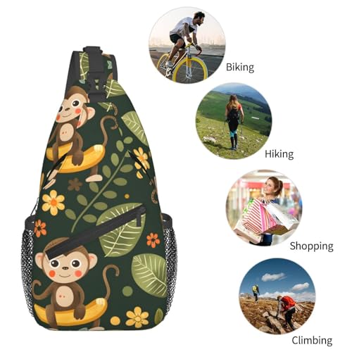 Mochila tipo sling para mujer y hombre, liviana y ajustable miniatura 6