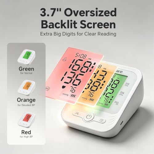 Sinocare Blood Pressure Monitor, Upper Arm BP Machine, FDA Cleared — view 3