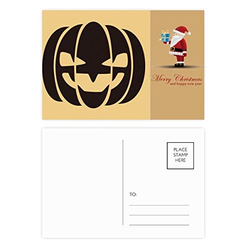 Cartes postales Halloween en forme de citrouille souriante noire silhouette originale