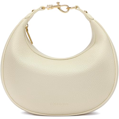 BOSTANTEN Crossbody Purse Small Crescent Shoulder Bags for Women Trendy Hobo Clutch Handbag Removable Strap Beige