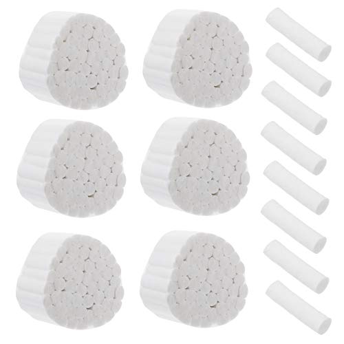 Scicalife 1000Pcs Rouleaux de Coton Dentaire Haute Absorbante Boule de Coton Roulée Tampons de Coton Bouchons de Nez pour Enfants Et Adultes Kit de Saignement de Nez Accessoires
