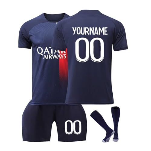 Camiseta Fútbol Paris 24/25/26 Personalizadas para Hombres y Niño, equipación Fútbol DIY Nombre Número con Conjunto Top Pantalón Corto y Calcetines Regalo de Fútbol