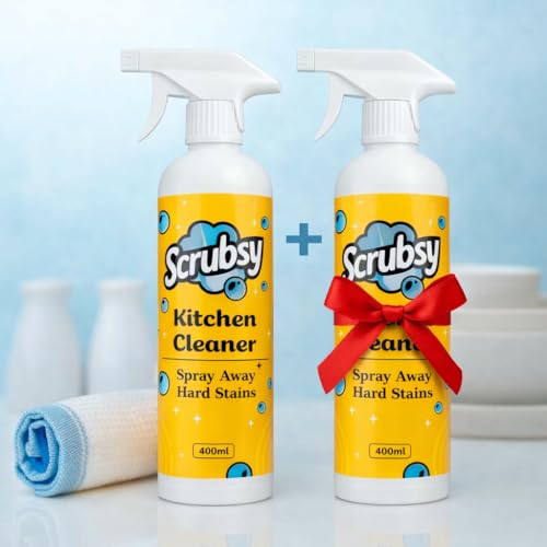 Image of Kitchen Cleaning Spray - Kitchen Surface and Chimney Cleaner - Gas Stove Cleaner Liquid Spray - All Purpose Grease, Slab Tough Degreaser Foam Spray, Streak-Free Shine, 800ml, Pack of 2