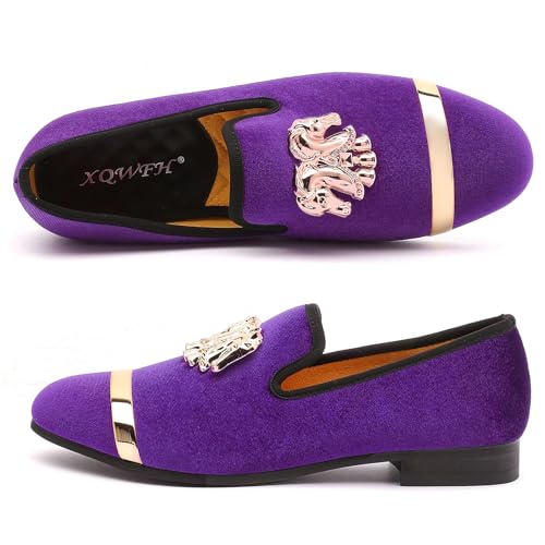 Mens Rhinestone Loafers Velvet Tuxedo Dress Shoes with Gold Plate Smoking Slippers Slip-On Penny Party Wedding Casual Shoes2