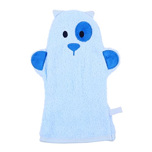 FOMIYES 1Pcs Baby Bath Mitt Washcloths Glove Kids Bath Mitts with Cute Dog Pattern Animal Style Cotton Towel Gentle Scrub for Baby Toddler Kids Bath and Shower