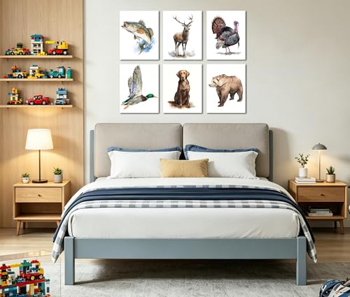 Image of Frimeeme Vintage Hunting Wall Art Prints, 6 Pack, 8x10 Inch
