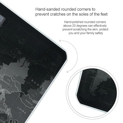 Báscula Digital para Baño con Mapa Mundial Negro miniatura 4