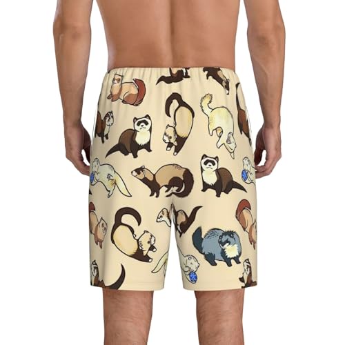 Hairy Ferret Men,S Comfy Lounge Sleeping Imitation Cotton Shorts Pants Pockets Inserted On Both Sides3