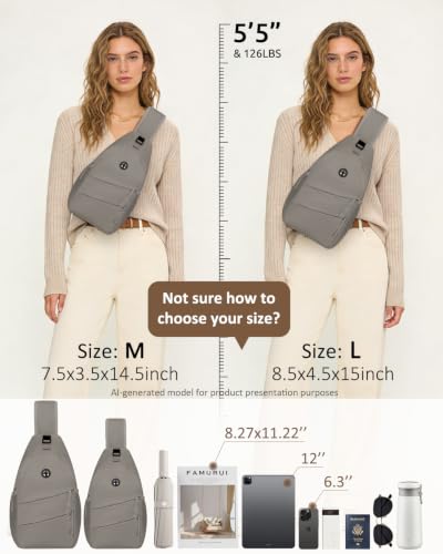 Image of Crossbody Bags for Women Men Trendy Sling Bag Bakpack Casual Chest Bag with Convertible Shoulder Strap steel Stainless Steel Paint