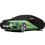 🚘【HOCHWERTIGES DICKES STOFF】 Unsere Autoabdeckung besteht aus Oxford-Material, das atmungsaktiv und langlebig ist. Die Innenseite der einschichtigen Autoabdeckung ist mit versilbertem Fahrzeug bearbeitet, und die Baumwolllinters sind mit hochdichten Flusen versehen, um die Karosserie besser zu schützen und ein Abfallen des Lackes zu verhindern. Einschichtige Autoabdeckung kann abwechselnd beidseitig innen oder außen verwendet werden. Perfekt für den Innen- und Außenbereich.