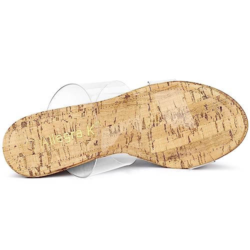 Allegra K Women's Clear Platform Transparent Straps Wedge Clear Heels Sandals 8.5 M US