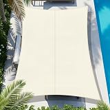 COOL AREA Toldo Vela de Sombra Impermeable Rect&aacute;ngulo 3x5m UV Block Resistente a la Intemperie para Patio Jard&iacute;n Patio Exterior, Crema