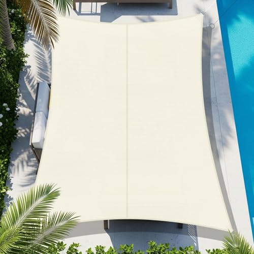 COOL AREA Toldo Vela Impermeable Oxford Rectangular 3x5m,Crema