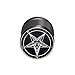 Produktbild BlackAmazement 316L Edelstahl Fake Plug Ohrstecker Pentagramm Fünfstern Drudenfuß Church of Satan Luzifer Siegel des Baphomet 10mm schwarz Herren Damen