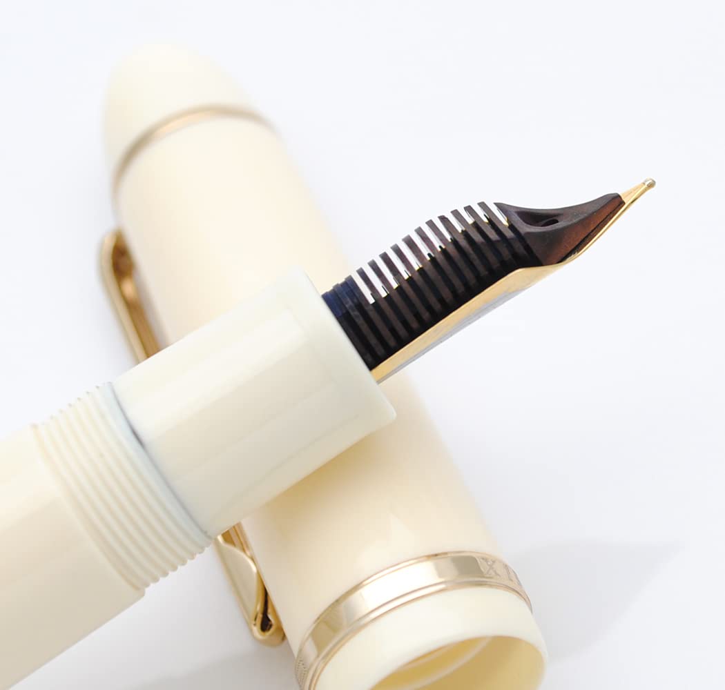 JINHAO X159 Resin Fountain Pen with Ink Converter (Extra Fine Nib, Gold Clip-Ivory White) - Image 3