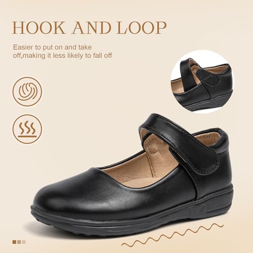 ohsofy Girls Mary Jane Flat School Uniform Wedding Party Princess Dress Shoes for Little Kids4