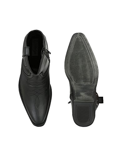 Image of Delize Black /Tan Cow Boy Chelsea Boots for Men's
