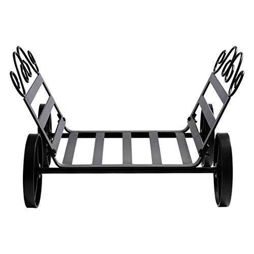 Doeworks DWFR-28 Fireplace Log Rack Decorative Wheels Fire Wood Carriers Heavy Duty Firewood Holder Stand thumb #3