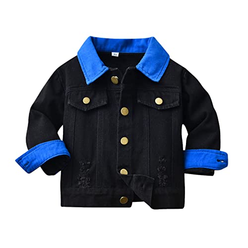 KAGAYD Boy's Long Sleeve Kids Toddler Button Front Denim Jacket Long Sleeve Lapel Coat Outerwear